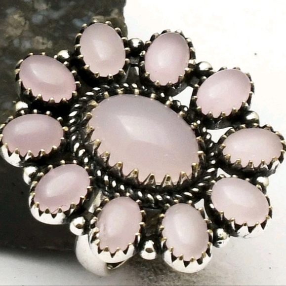 🩷Genuine Rose Quartz Gemstone Sterling Silver Stamped - Picture 2 of 5